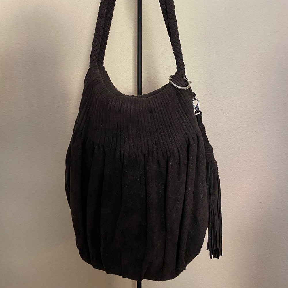 Boho free size leather beach bag
